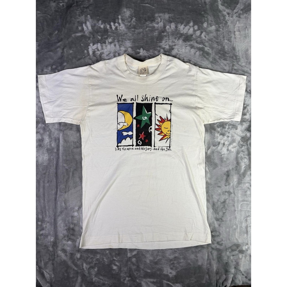 Vintage Single Stitch John Lennon "We All Shine On" Graphic T Shirt Authentic M